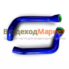 Патрубки радиатора 3309-1303000 (ГАЗ-3309 с дв.ЯМЗ-53442 ЕВРО-4 к-т 2шт синий силикон)