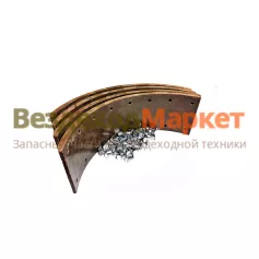 Накладка раб. тормоза под 2-х пол.цил. р/к-т УРАЛ 375-3501105 (4 накладки+ заклепки) (Fritex)