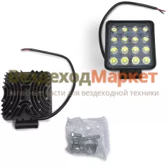 Фара раб. светодиод. АЕ48S-16LED-55PC квадр. рассеянный, 48W, 16 диодов. 10-30В Автоэлектрика